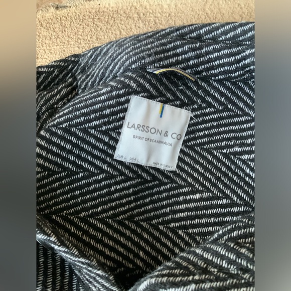 LARSSON & CO Black Herringbone Overshirt Men’s  Size Large Regular WORN ONCE - Picture 12 of 16